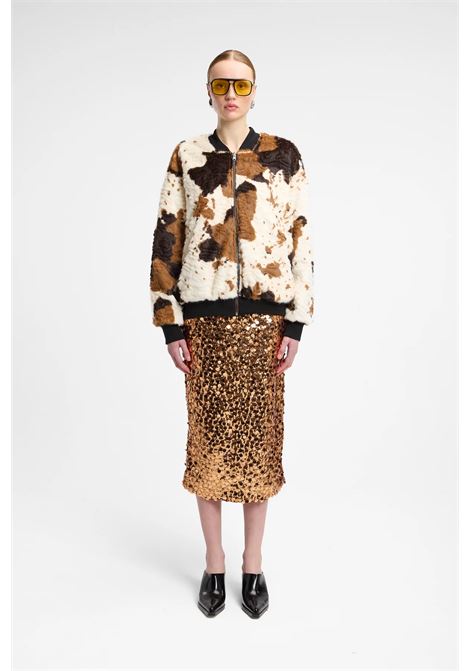 Animalier Doublewear Bomber in Faux Fur and Nylon - Weili Zheng WEILI ZHENG |  | F25CS09FN10